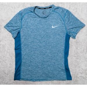 Nike Dri-Fit Reflective Blue Short Sleeve Running Shirt Mens Size L